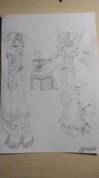 Size: 449x800 | Tagged: safe, artist:vtxxdd, derpibooru import, sonata dusk, oc, oc:frenzy warning, anthro, g4, bad quality, fire, food, four fingers, microwave, photo, rainbow rocks 10th anniversary, taco, traditional art, xd