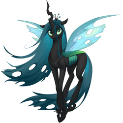 Size: 2616x2616 | Tagged: safe, artist:sierraex, derpibooru import, queen chrysalis, changeling, changeling queen, concave belly, female, high res, long legs, long mane, long tail, mare, simple background, slender, solo, tail, tall, thin, white background