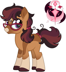 Size: 2751x2980 | Tagged: safe, artist:strawberry-spritz, derpibooru import, oc, oc only, earth pony, pony, base used, female, glasses, mare, offspring, parent:doctor whooves, parent:moondancer, simple background, solo, transparent background