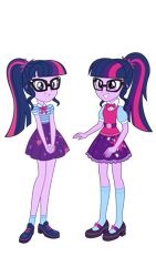 Size: 1080x1920 | Tagged: safe, artist:alandssparkle, artist:osipush, derpibooru import, sci-twi, twilight sparkle, human, better together, equestria girls, g4, clothes, geode of telekinesis, glasses, magical geodes, nerd, ponytail, sci-twi outfits, shirt, shoes, simple background, skirt, smiling, socks, transparent background, twolight, vector