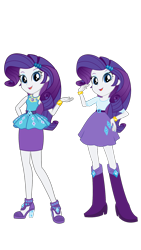 Size: 1080x1920 | Tagged: safe, artist:greywolf2021, derpibooru import, rarity, human, better together, equestria girls, g4, boots, clothes, cute, double rarity, female, geode of shielding, high heel boots, high heels, jewelry, magical geodes, raribetes, rarity peplum dress, shirt, shoes, simple background, skirt, transparent background, vector