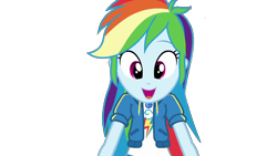 Size: 1280x720 | Tagged: safe, derpibooru import, edit, edited screencap, screencap, rainbow dash, human, better together, choose your own ending, equestria girls, g4, happily ever after party, happily ever after party: rainbow dash, background removed, clothes, cute, dashabetes, female, feminism, hoodie, simple background, solo, t-shirt, transparent background