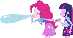 Size: 4478x2377 | Tagged: safe, derpibooru import, edit, edited screencap, editor:homersimpson1983, screencap, pinkie pie, twilight sparkle, human, equestria girls, g4, background removed, duo, duo female, female, not a vector, simple background, transparent background