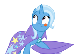 Size: 1410x987 | Tagged: safe, derpibooru import, edit, edited screencap, screencap, trixie, pony, unicorn, a matter of principals, g4, season 8, cape, clothes, concentrating, female, hat, horn, looking up, magic trick, mare, png, pulling out, robe, simple background, solo, stars, tongue, tongue out, transparent background, trixie's cape, trixie's hat, vector, vector edit, wizard hat, wizard robe