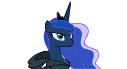 Size: 1024x557 | Tagged: safe, artist:meghan-zurosaki, derpibooru import, princess luna, alicorn, pony, g4, luna eclipsed, bust, cloak, clothes, ethereal mane, female, long mane, mare, portrait, simple background, solo, transparent background, vector