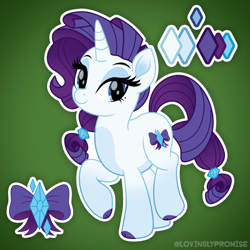 Size: 2000x2000 | Tagged: safe, artist:lovinglypromise, derpibooru import, part of a set, rarity, pony, alternate cutie mark, cloven hooves, gradient background, solo