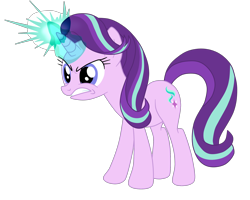 Size: 2344x1871 | Tagged: safe, artist:gmaplay, derpibooru import, starlight glimmer, pony, unicorn, g4, season 9, angry, female, glowing, glowing horn, horn, magic, mare, simple background, solo, transparent background