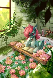 Size: 2400x3500 | Tagged: safe, artist:teaflower300, derpibooru import, oc, oc only, bat pony, pony, bat pony oc, solo