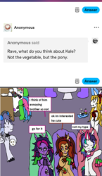 Size: 1170x2015 | Tagged: safe, artist:ask-luciavampire, derpibooru import, oc, earth pony, pegasus, pony, undead, unicorn, vampire, vampony, ask, food, gamer cafe, horn, tumblr