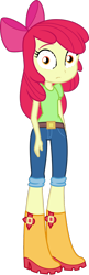 Size: 584x1797 | Tagged: safe, artist:gaelgaming1, derpibooru import, apple bloom, human, equestria girls, g4, clothes, female, simple background, solo, transparent background