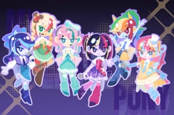 Size: 1600x1060 | Tagged: safe, artist:kkk8372178, derpibooru import, applejack, fluttershy, pinkie pie, rainbow dash, rarity, twilight sparkle, human, equestria girls, g4, mane six