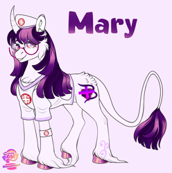 Size: 1280x1291 | Tagged: safe, artist:malinraf1615, derpibooru import, oc, oc:mary, pony, unicorn, female, horn, mare, pink background, simple background, solo, unshorn fetlocks