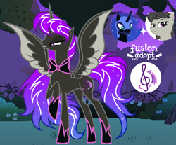 Size: 1280x1060 | Tagged: safe, artist:vi45, derpibooru import, nightmare moon, octavia melody, oc, alicorn, pony, female, fusion, fusion:nightmare moon, fusion:octavia melody, mare