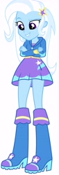 Size: 2853x8435 | Tagged: safe, artist:equestriagirlsplayingintherain, derpibooru import, trixie, equestria girls, g4, boots, clothes, high heel boots, hoodie, shirt, shoes, simple background, skirt, solo, white background