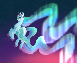 Size: 1280x1044 | Tagged: safe, artist:aobabean, derpibooru import, oc, oc only, alicorn, pony, armor, crown, flying, green eyes, jewelry, regalia, short mane, solo, spread wings, stars, tail, wavy mane, wavy tail, white coat, wings