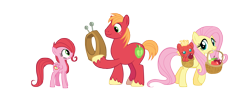 Size: 7800x3300 | Tagged: safe, anonymous artist, derpibooru import, big macintosh, fluttershy, oc, earth pony, pegasus, pony, g4, going to seed, absurd resolution, apple, baby, baby pony, basket, big macintosh's yoke, colt, drool, earth pony oc, family, father and child, father and daughter, female, filly, fluttermac, foal, food, freckles, grin, hoof hold, horse collar, looking at each other, looking at someone, looking back, male, mare, mother and child, mother and son, mouth hold, offspring, parent and child, parent:big macintosh, parent:fluttershy, parents:fluttermac, pegasus oc, shipping, simple background, smiling, stallion, straight, transparent background, unnamed oc, vector