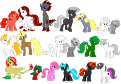 Size: 2348x1628 | Tagged: safe, artist:meghan12345, derpibooru import, dragon, earth pony, griffon, pegasus, pony, robot, robot pony, unicorn, g4, apple (inanimate insanity), balloon (inanimate insanity), baseball (inanimate insanity), bomb (inanimate insanity), bow (inanimate insanity), colored hooves, colt, dragonified, female, filly, foal, folded wings, griffonized, grin, group, headband, hooves, horn, inanimate insanity, knife (inanimate insanity), lidded eyes, lightbulb (inanimate insanity), male, mare, marshmallow (inanimate insanity), mephone4, mephone4s, mephone5, nickel (inanimate insanity), nonbinary, oj (inanimate insanity), open mouth, open smile, paintbrush (inanimate insanity), paper (inanimate insanity), pepper (inanimate insanity), pickle (inanimate insanity), ponified, raised hoof, raised leg, salt (inanimate insanity), simple background, smiling, smirk, species swap, spread wings, stallion, sunglasses, taco (inanimate insanity), transparent background, wings