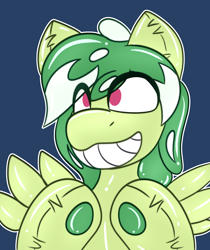 Size: 3880x4624 | Tagged: oc name needed, safe, artist:askhypnoswirl, derpibooru import, oc, oc only, pegasus, pony, commission, forced smile, grin, inanimate tf, looking at you, pegasus oc, pool toy, rubber, simple background, smiling, smiling at you, solo, transformation, ych result