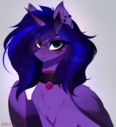 Size: 3825x4192 | Tagged: safe, artist:krissstudios, derpibooru import, oc, oc only, alicorn, pony, female, gradient background, heterochromia, mare, solo