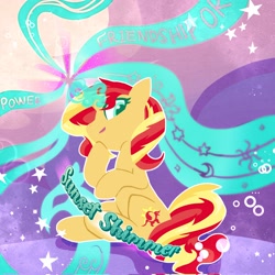 Size: 2048x2048 | Tagged: safe, artist:brella, derpibooru import, sunset shimmer, pony, unicorn, female, horn, solo