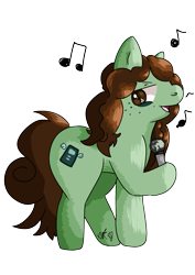 Size: 1240x1754 | Tagged: safe, artist:galactichooves, derpibooru import, oc, oc only, earth pony, pony, full body, green, ibispaint x, microphone, rainbow rocks 10th anniversary, simple background, solo, transparent background