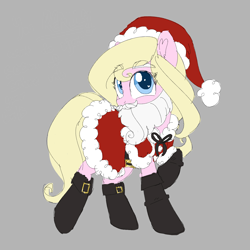 Size: 1500x1500 | Tagged: safe, artist:fannytastical, derpibooru import, oc, oc only, oc:chuckles, christmas, hat, holiday, santa hat