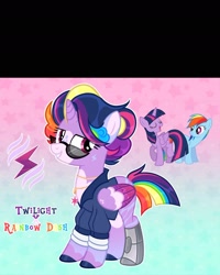 Size: 1440x1799 | Tagged: safe, artist:crem-shop, derpibooru import, rainbow dash, twilight sparkle