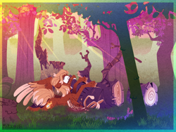 Size: 2048x1536 | Tagged: safe, artist:mrraapeti, derpibooru import, oc, oc only, pegasus, pony, pegasus oc, solo, tree