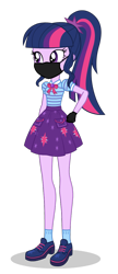 Size: 2165x5000 | Tagged: safe, artist:brokenadam, derpibooru import, sci-twi, twilight sparkle, twilight sparkle (alicorn), alicorn, equestria girls, g4, absurd resolution, clothes, coronavirus, covid-19, face mask, gloves, mask, missing accessory, no glasses, simple background, solo, transparent background