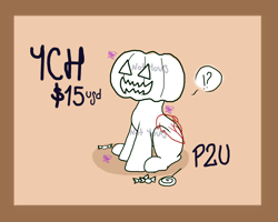 Size: 2500x2000 | Tagged: safe, artist:kathepart, derpibooru import, auction, auction open, candies, candy, commission, food, halloween, holiday, lollipop, pay to use, pumpkin, solo, your character here