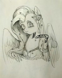 Size: 2000x2530 | Tagged: safe, artist:ninnn263, derpibooru import, pony, g4, bust, female, mare, pencil drawing, solo, traditional art