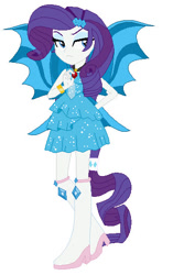 Size: 342x545 | Tagged: safe, artist:note-presto-pony, derpibooru import, rarity, human, equestria girls, g4, disguise, disguised siren, fin wings, fins, gem, ponied up, rarity is not amused, simple background, siren gem, sirenified, solo, species swap, unamused, white background, wings