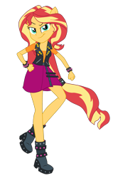 Size: 2400x3769 | Tagged: safe, artist:gmaplay, derpibooru import, sunset shimmer, human, equestria girls, g4, rainbow rocks, ears, ponied up, pony ears, rainbow rocks 10th anniversary, simple background, solo, transparent background