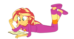 Size: 3620x1900 | Tagged: safe, artist:gmaplay, derpibooru import, sunset shimmer, better together, equestria girls, forgotten friendship, g4, book, equestria girls specials, simple background, solo, transparent background