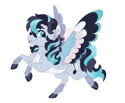 Size: 3500x2900 | Tagged: safe, artist:gigason, derpibooru import, oc, oc only, oc:accelerando, pegasus, pony, colored wings, female, magical lesbian spawn, mare, multicolored wings, obtrusive watermark, offspring, one eye closed, parent:coloratura, parent:flitter, simple background, solo, tongue, tongue out, transparent background, watermark, wings, wink