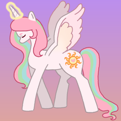 Size: 4000x4000 | Tagged: safe, artist:desire0884, derpibooru import, princess celestia, alicorn, pony, g4, eyes closed, female, glowing, glowing horn, horn, magic, magic aura, mare, solo, spread wings, tail, wings