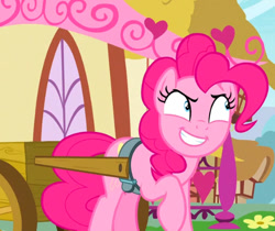 Size: 520x436 | Tagged: safe, derpibooru import, pinkie pie, earth pony, pony, g4, secrets and pies, outdoors