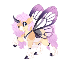 Size: 4400x3600 | Tagged: safe, artist:gigason, derpibooru import, oc, oc:pellionella, changepony, hybrid, cloven hooves, female, fetlock tuft, interspecies offspring, offspring, one eye closed, parent:lily lace, parent:oc:gummy glow, parents:canon x oc, simple background, solo, transparent background, watermark, wink