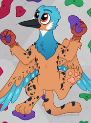 Size: 1713x2300 | Tagged: safe, artist:pink-pone, derpibooru import, oc, griffon, rock climbing, solo