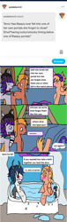 Size: 1117x3660 | Tagged: safe, artist:ask-luciavampire, derpibooru import, oc, earth pony, pegasus, pony, ask, bathtub, tumblr