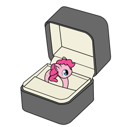 Size: 2160x2152 | Tagged: safe, artist:naoto yazarän, derpibooru import, pinkie pie, g4, jewelry, pun, ring, simple background, solo, transparent background, visual pun