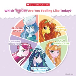 Size: 1200x1201 | Tagged: safe, artist:danielle star, derpibooru import, alicorn, barely pony related, cleo (melowy), cora (melowy), electra (melowy), female, mare, maya (melowy), melowy, scholastic, selena (melowy)