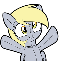 Size: 2000x2000 | Tagged: safe, derpibooru import, derpy hooves, pegasus, pony, g4, bust, folded wings, plushie, portrait, raised arms, simple background, solo, transparent background, wings