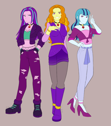 Size: 3689x4158 | Tagged: safe, artist:elioo, derpibooru import, adagio dazzle, aria blaze, sonata dusk, equestria girls, g4, female, redesign, simple background, the dazzlings, trio