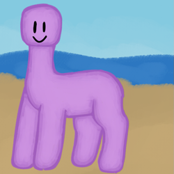 Size: 755x755 | Tagged: safe, artist:bigfuzzyfloof, derpibooru import, earth pony, pony, bald, baldlight sparkle, female, mare, outdoors, roblox, sand, solo, water