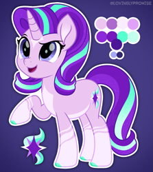 Size: 1711x1914 | Tagged: safe, artist:lovinglypromise, derpibooru import, starlight glimmer, pony, alternate design, solo