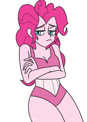 Size: 750x1061 | Tagged: safe, artist:xuanzansheren, derpibooru import, pinkie pie, equestria girls, g4, clothes, one-piece swimsuit, pinkie pie swimsuit, simple background, solo, swimsuit, white background