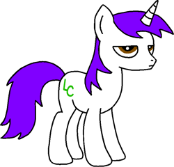 Size: 704x677 | Tagged: safe, artist:lonstecation, derpibooru import, oc, oc only, oc:lonstecation, pony, unicorn, g4, ashamed, dyed hair, embarrassed, horn, male, png, purple hair, simple background, solo, stallion, transparent background