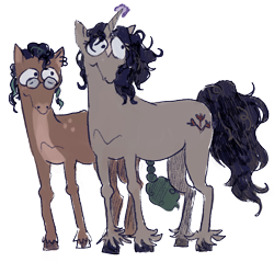 Size: 1250x1195 | Tagged: safe, artist:enemy-art, derpibooru exclusive, derpibooru import, oc, oc only, oc:inkdrop, earth pony, pony, unicorn, black mane, braid, braided tail, curly hair, curly mane, doodle, freckles, funny face, glasses, green mane, hoof fluff, hooves, horn, ponysona, simple background, sketch, tail, transparent background, wavy mane