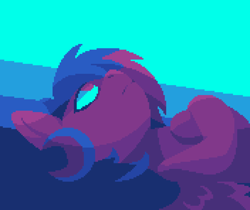 Size: 1408x1184 | Tagged: safe, artist:danvo, derpibooru import, oc, oc only, oc:danvoolka, pegasus, pony, digital art, gradient background, headphones, limited palette, male, pixel art, solo, tired